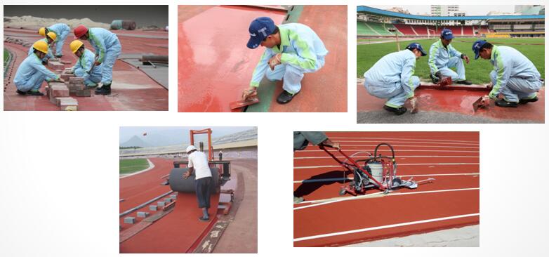 橡胶跑路的施工工艺注明